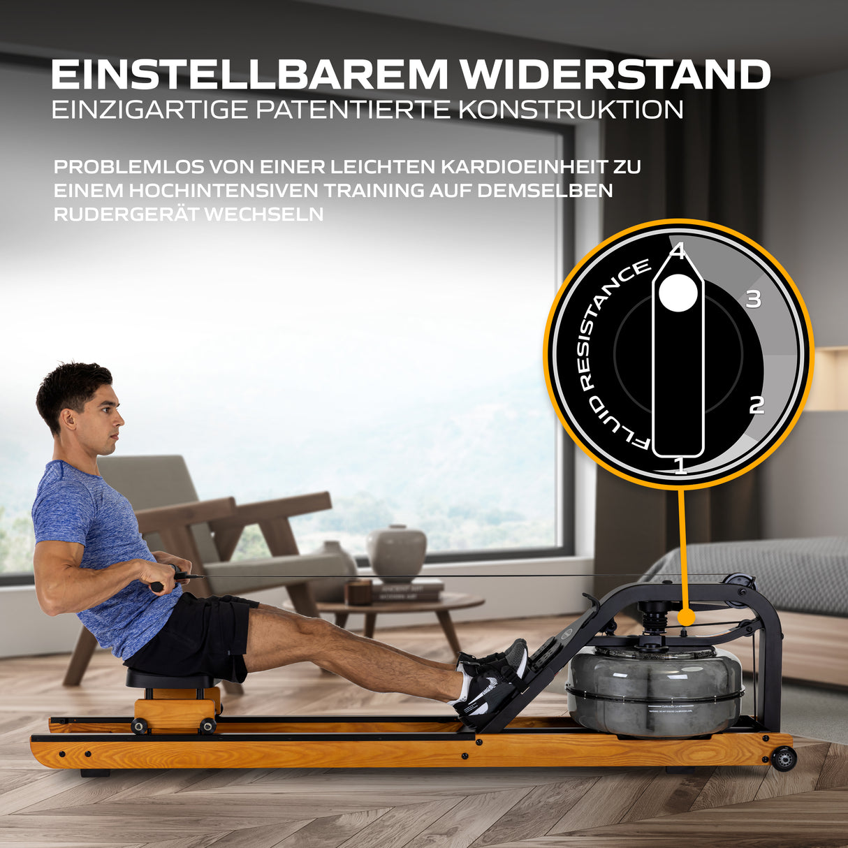Fluid Rower Rudergerät Apollo Plus Esche