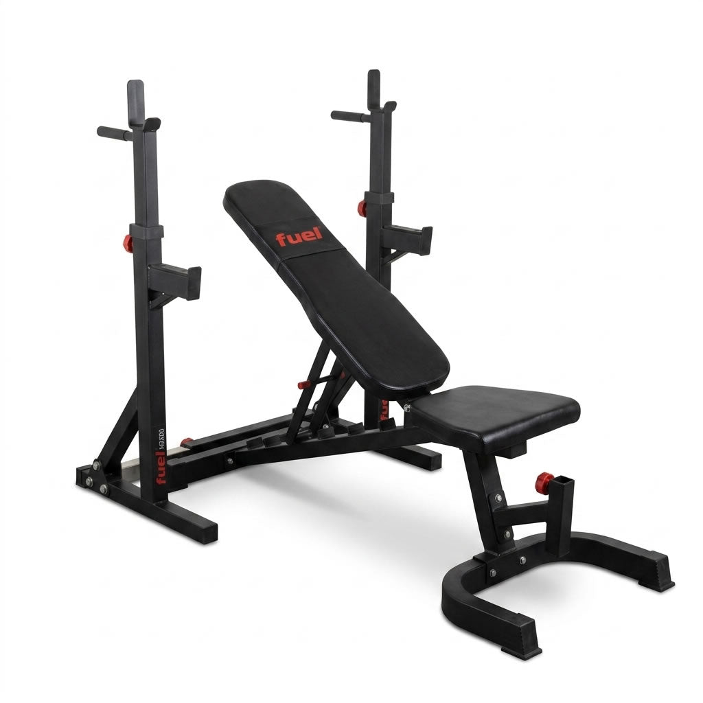 Fuel Fitness Strength-Set HB200 Hantelbank und HR200 Kniebeugeständer
