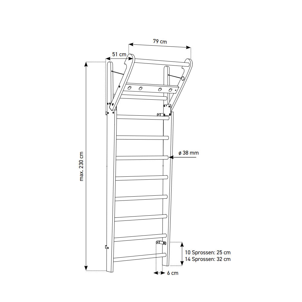 NOHRD WallBars Eiche Vintage Sprossenwand