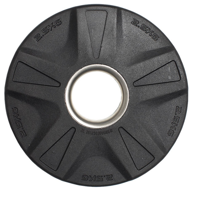 CARDIOfitness Olympia-Hantelscheibe Gummi mit Stahleinsatz 50mm 2,5kg