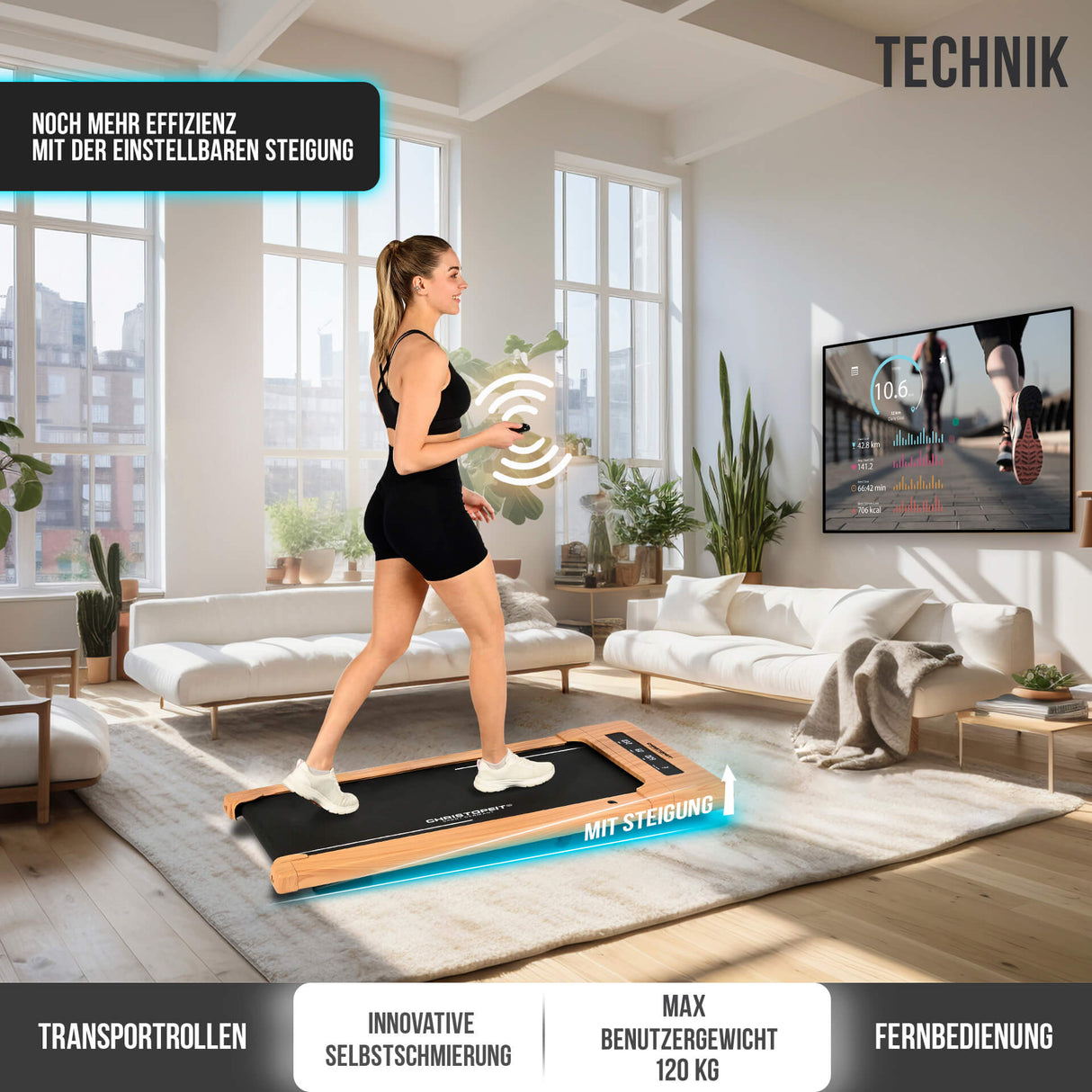 Christopeit Walking Pad 4.2 Holzdesign