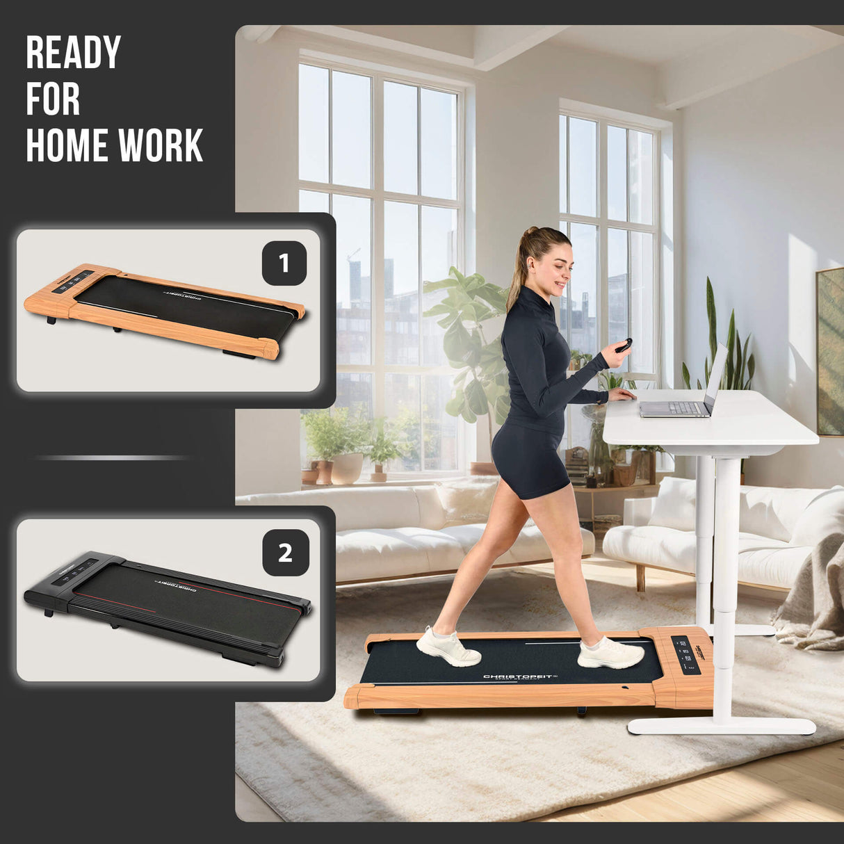 Christopeit Walking Pad 4.2 Holzdesign