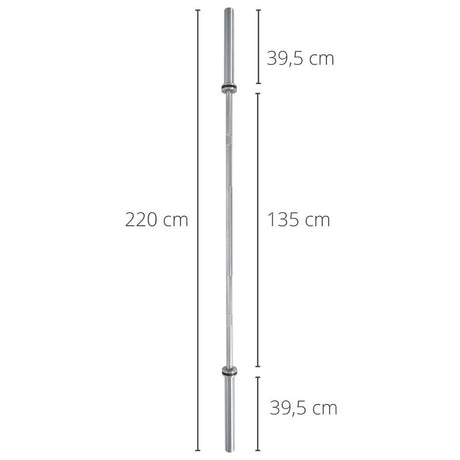 FUEL Fitness Olympia Langhantelstange Pro 220cm bis 680kg inkl. Schnellverschlüsse