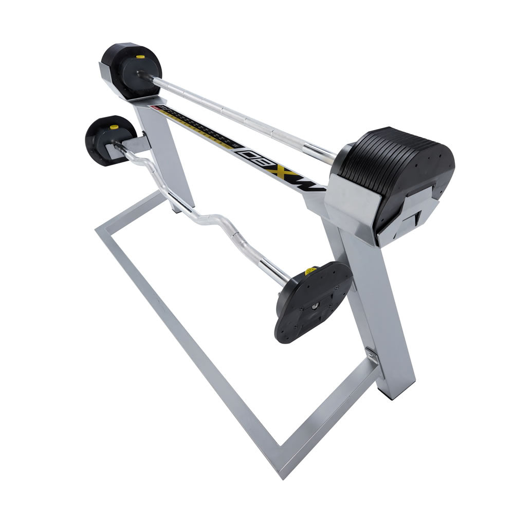 MX Select MX80 verstellbare Langhantel + Curlstange mit Ständer 