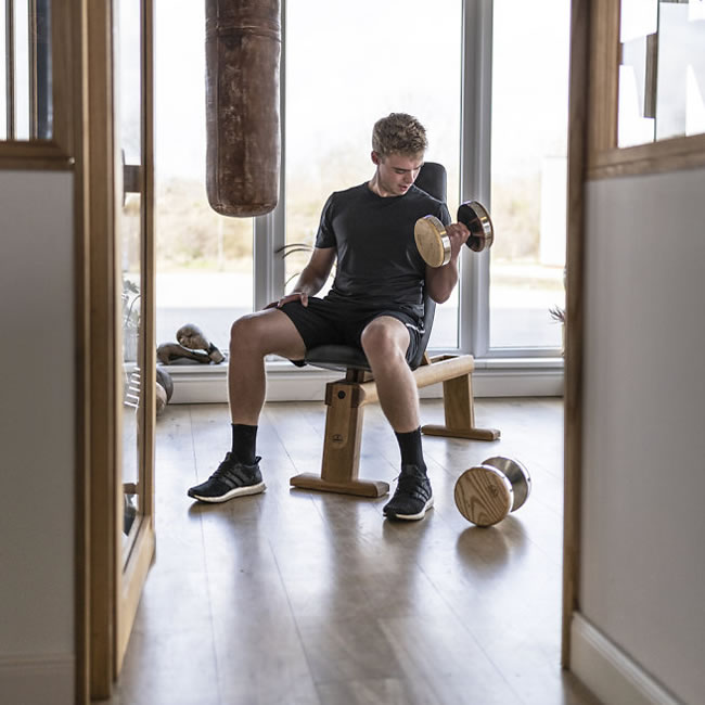 NOHrD WeightBench Nussbaum Echtleder Natur
