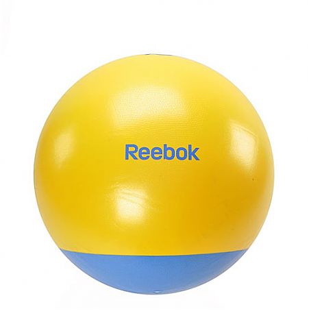 Reebok Gymball zweifarbig inkl. DVD u. Pumpe 75 cm, Cyan/ Gelb